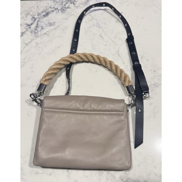All Saints Harri Crossbody Bag Tan Black Rope Handle Purse Handbag Allsaints - Picture 11 of 13